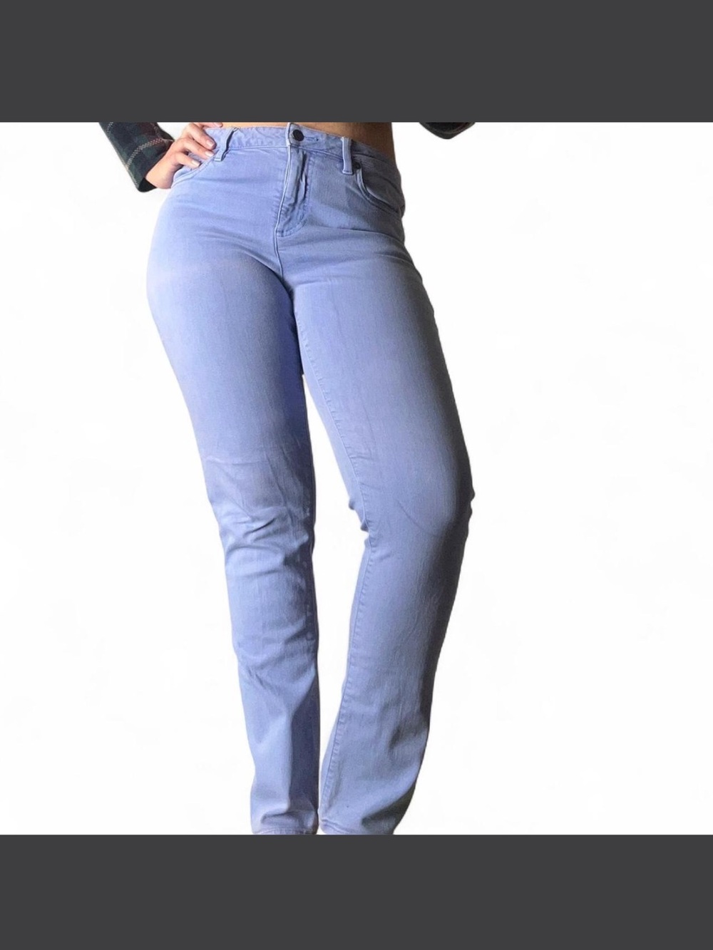 LandsEnd Women's periwinkle Blue mid-Rise Straight Jeans